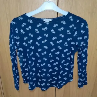 Camiseta azul marino con bicicletas – H&M Talla S