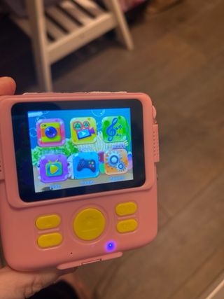 Cámara de fotos infantil rosa