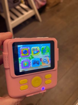 Cámara de fotos infantil rosa