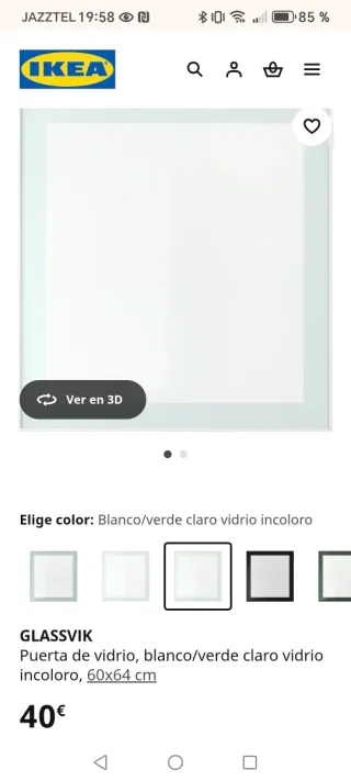 GLASSVIK Puerta de vidrio 60x64 cm