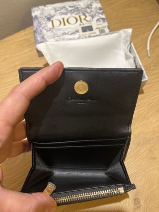 Monedero Tarjetero Piel Negro Dior