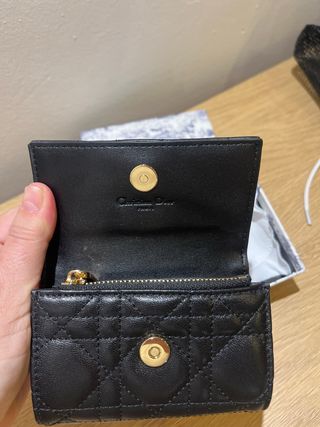 Monedero Tarjetero Piel Negro Dior
