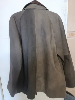 Chaqueta Massimo Dutti Piel Marrón/Verde Oliva