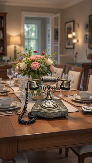 Teléfono antiguo decorativo