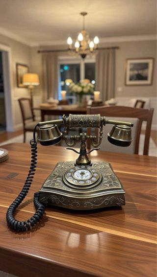 Teléfono antiguo decorativo