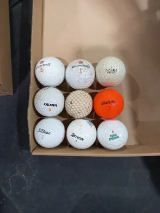Lote de 9 pelotas de golf: Wilson, Titleist, Srixo