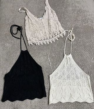 Conjunto 3 Tops Crochet