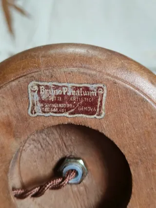 Coppia Abatjour Vintage Legno e Plastica