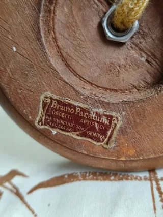 Coppia Abatjour Vintage Legno e Plastica