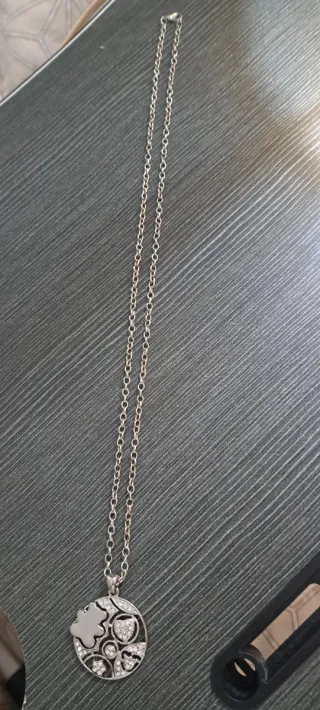 Collar tipo Tous Colgante Círculo Plata