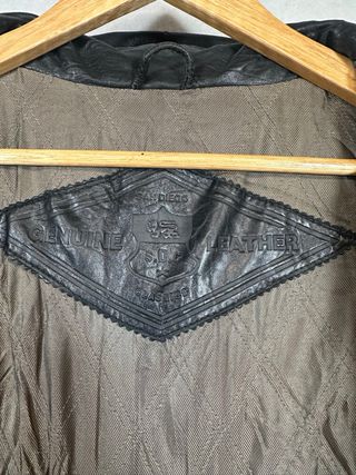 Chaqueta Piel Vintage Negra XXL