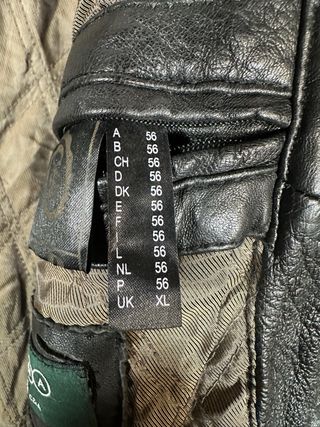Chaqueta Piel Vintage Negra XXL