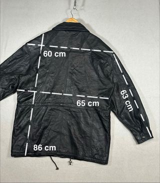 Chaqueta Piel Vintage Negra XXL