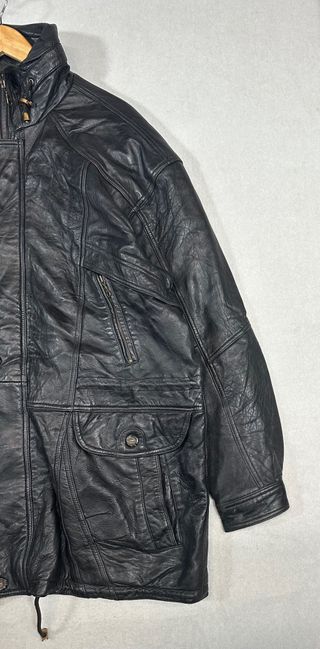 Chaqueta Piel Vintage Negra XXL