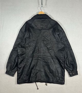 Chaqueta Piel Vintage Negra XXL