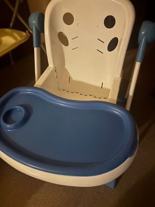 Trona bebé azul y blanca