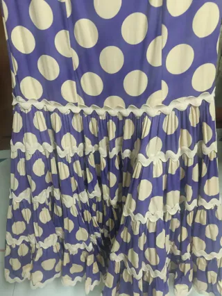 Traje Gitana Canastero Lunares Morado Beige