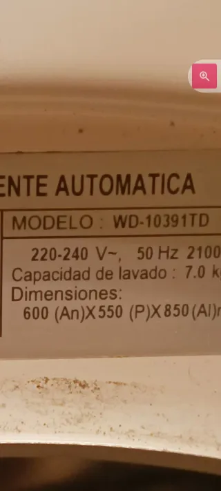 Dosificador Lavadora LG Drive 7K WD10391TD