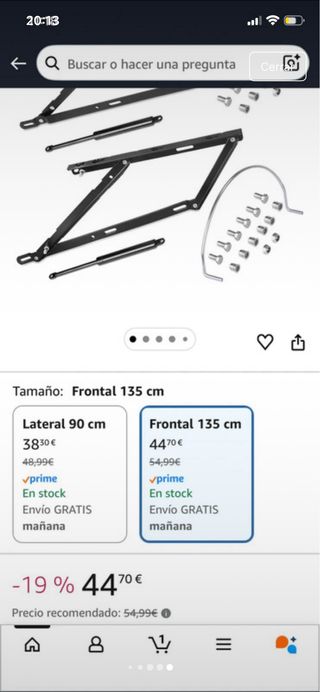 Mecanismo para canapé abatible