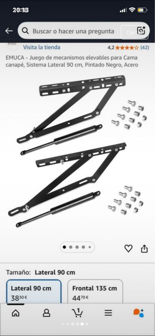 Mecanismo para canapé abatible