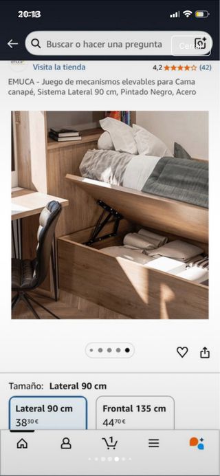 Mecanismo para canapé abatible