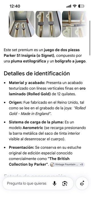 Parker pluma+boligrafoRolled Gold Made in England
