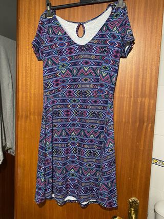 Vestido estampado hippie talla M