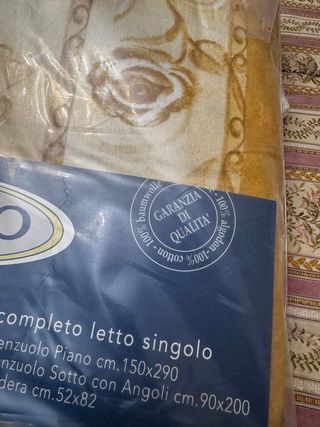 Completo letto singolo Collezione Argento Flanella