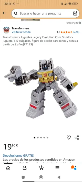 Muñeco Transformers Grimlock Legacy Evolution