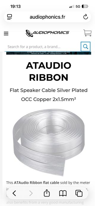 Cabos de Coluna Ataudio Ribbon Pretos -m