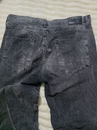 Calças Pull&Bear Skinny Tapered Biker Cinza