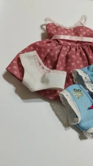 Vestido Muñeca Nancy Corazones Rosa