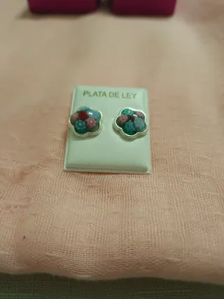 Pendientes Plata Flor Multicolor