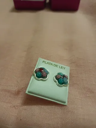 Pendientes Plata Flor Multicolor