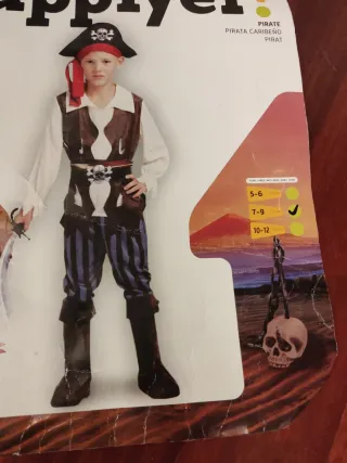 Disfraz Pirata Niño 7-9 Años. Sin complementos