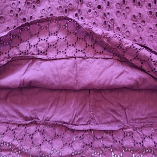 Falda Midi Burdeos Cortefiel Bordado Suizo 46 XXL