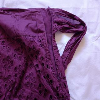 Falda Midi Burdeos Cortefiel Bordado Suizo 46 XXL