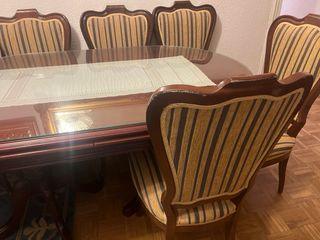 Mesa comedor vintage + 7 sillas