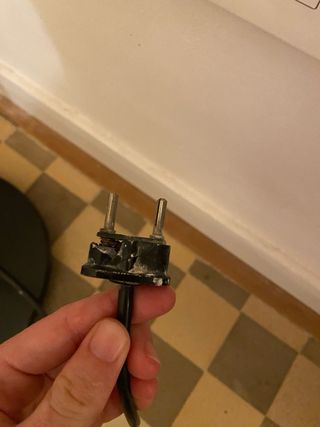 Lámpara de pie vintage tela y metal