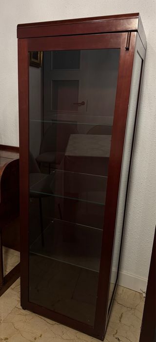 Vitrina de madera y cristal