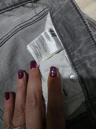 Calças H&M Cinzento Lavado Skinny