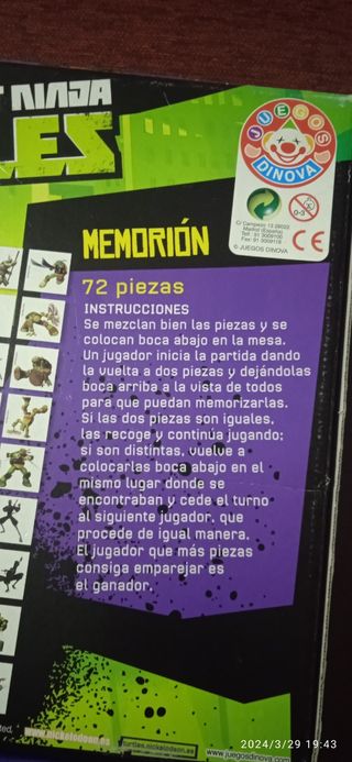 Juego de Memoria Tortugas Ninja