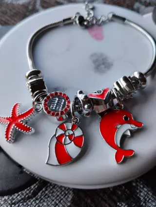 Pulsera Acero Inoxidable con Dijes