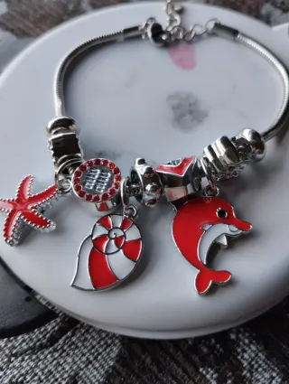 Pulsera Acero Inoxidable con Dijes