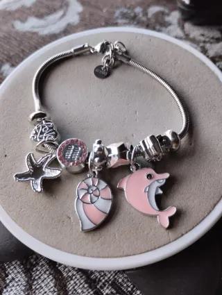 Pulsera Acero Inoxidable con Dijes