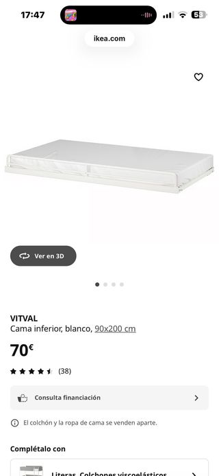 Estructura litera triple madera