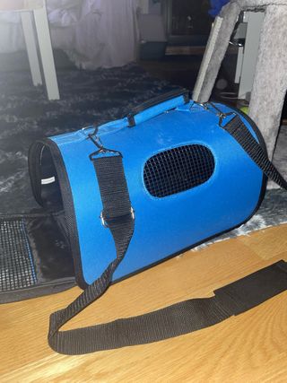 Maletín transportín para mascotas azul