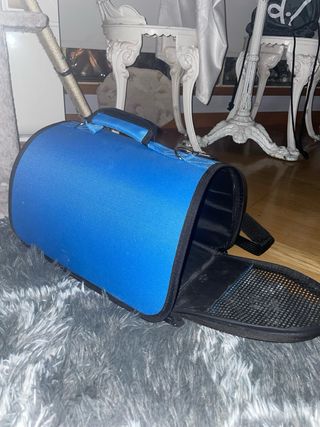 Maletín transportín para mascotas azul