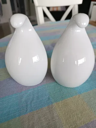 Salero y pimentero de porcelana