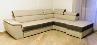 Divano angolare con pouf contenitore